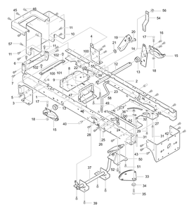 Frame Assembly (Part 1) Diagram and Parts List for 425608X58A 2001 Briggs and Stratton Lawn Tractor